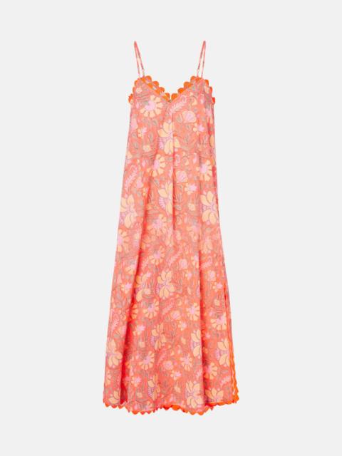 Floral scalloped cotton slip dress