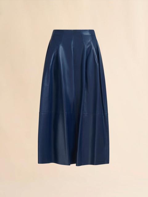 HIGH-WAISTED BLUE NAPPA SKIRT