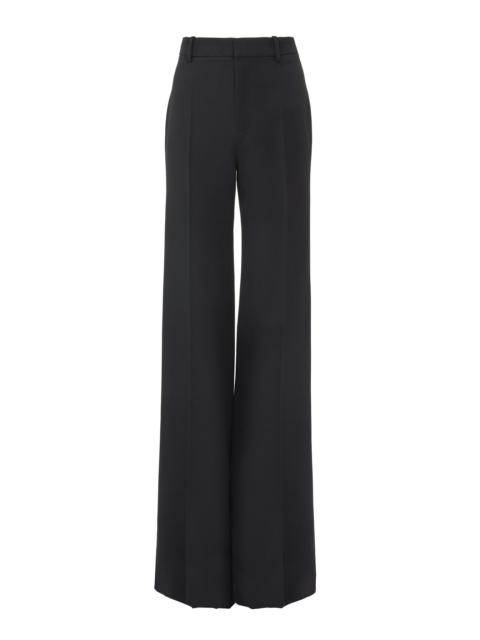HIGH-RISE FLARED PANTS IN WOOL GRAIN DE POUDRE