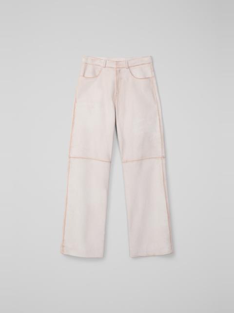 White cracked leather trousers