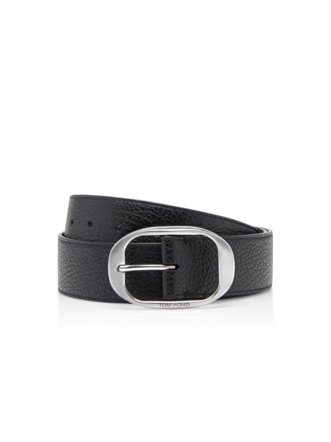 GRAIN LEATHER OVAL BELT