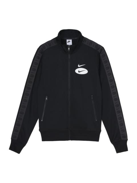 Nike Sportswear Swoosh League Logo Hoodie 'Black White' DM5474-010