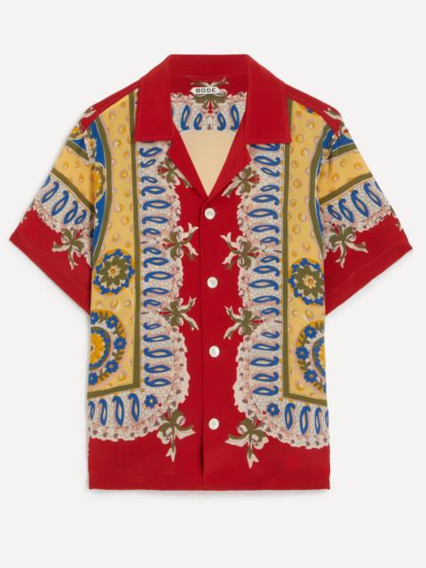 Bricolage Short-Sleeve Silk Shirt