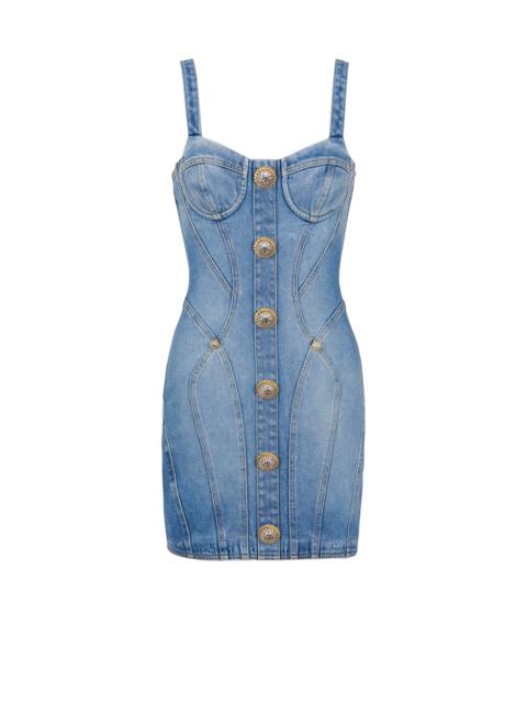Buttoned short denim dress