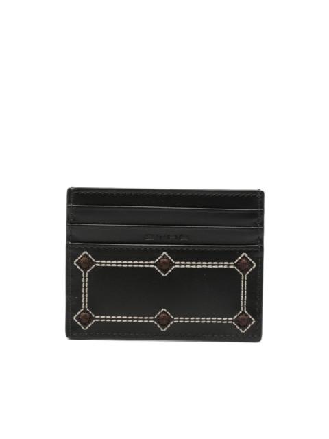 embroidered leather cardholder
