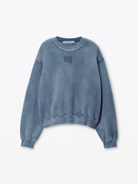 Blue Logo Puff Print Sweatshirt