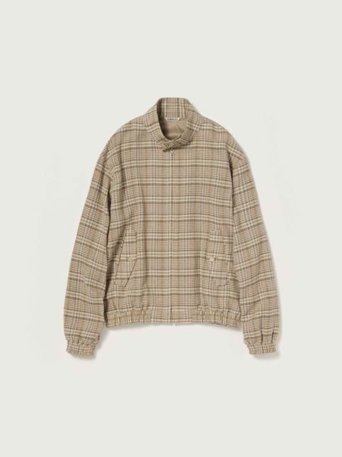 SILK LINEN NEP CHECK ZIP BLOUSON