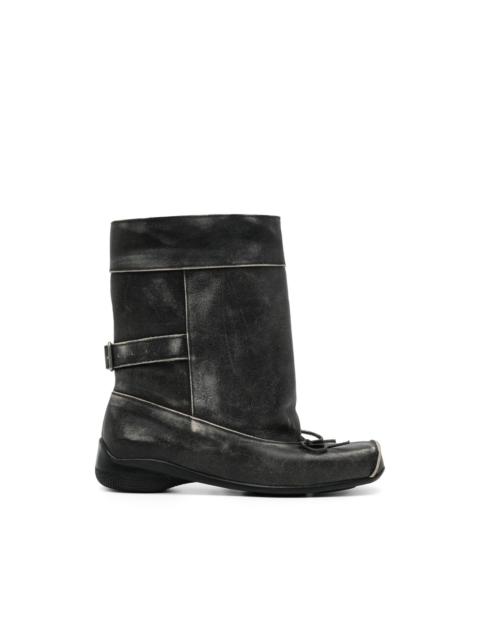 floral-stud ballet biker boots