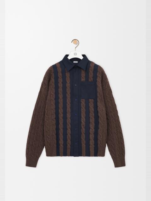 Hybrid shirt in cotton and wool