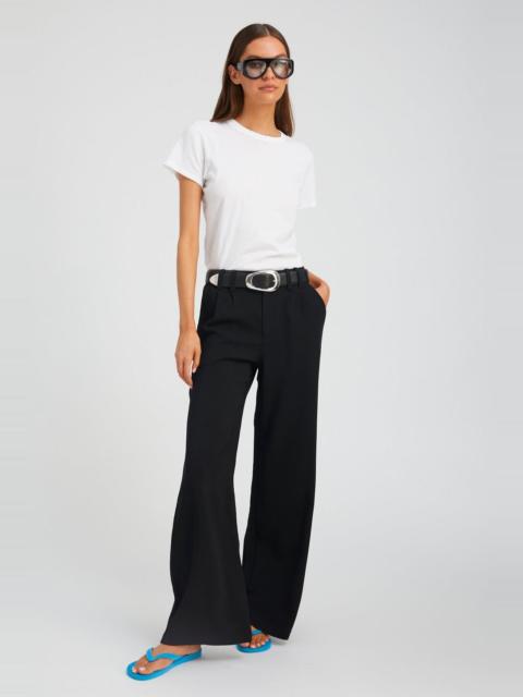 BLACK CREPE PLEATED TROUSERS