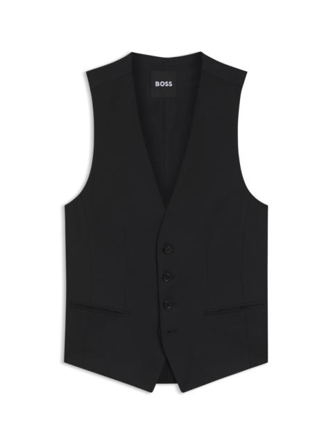 SINGLE-BREASTED WAISTCOAT IN VIRGIN-WOOL SERGE