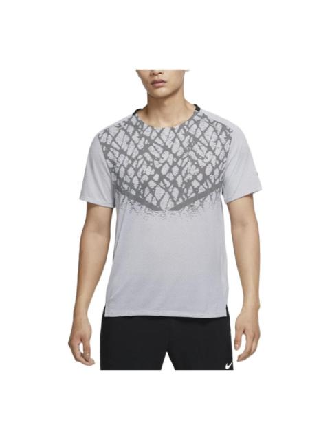 Nike Dri-FIT ADV Run Division Techknit Reflective Design Running Short Sleeve Gray DQ4779-014