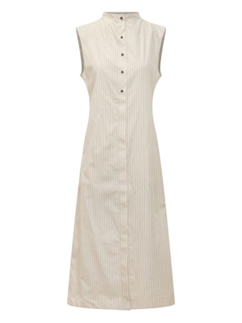 pinstripe sleeveless dress