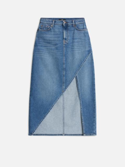 Libby Denim Slit Skirt in Weekend