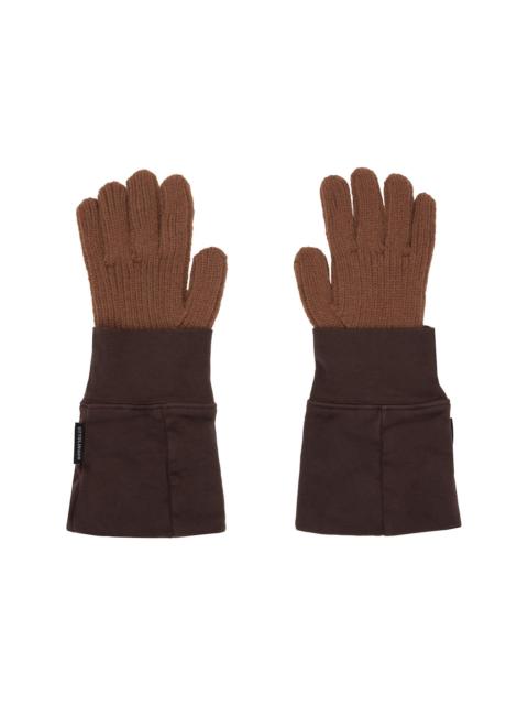 Brown Deconstructed Sleeve Glove