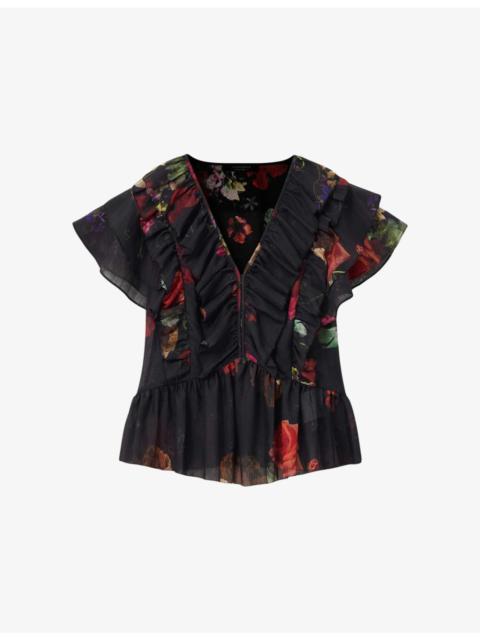 Alma Floral-Print Woven Top