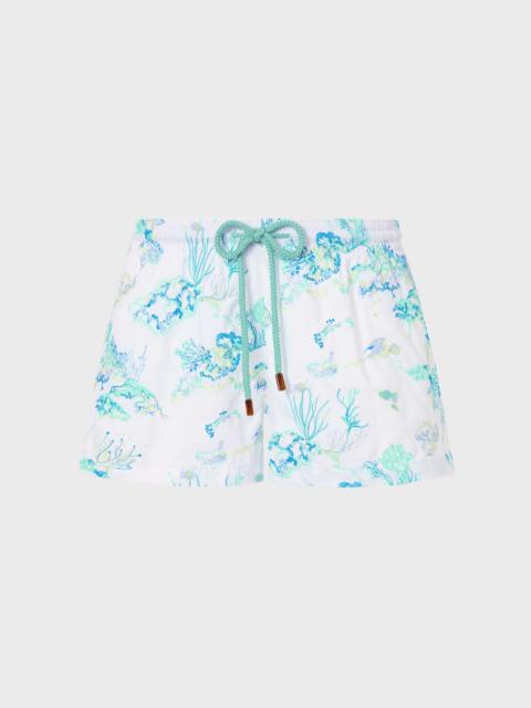 WOMEN EMBROIDERED STRETCH SWIM TRUNKS CORAL REEF - LIMITED EDITION