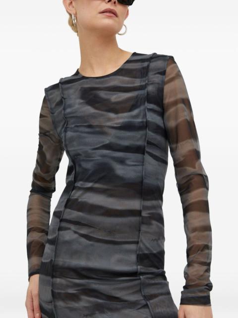 mesh-panelled midi dress