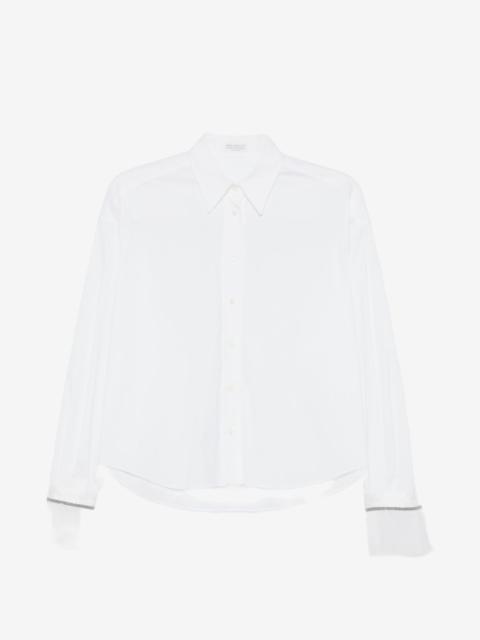 organza-cuff shirt