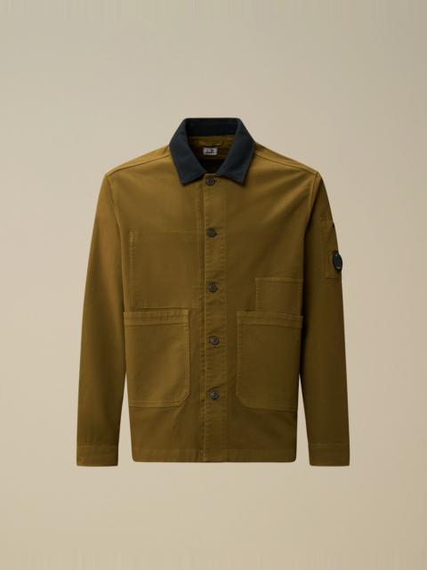 Cotton/Nylon Double Satin Lens Utility Button Overshirt