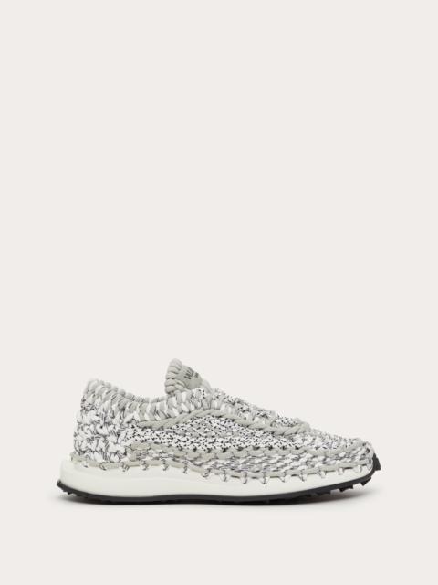 VALENTINO GARAVANI CROCHET SNEAKER IN FABRIC