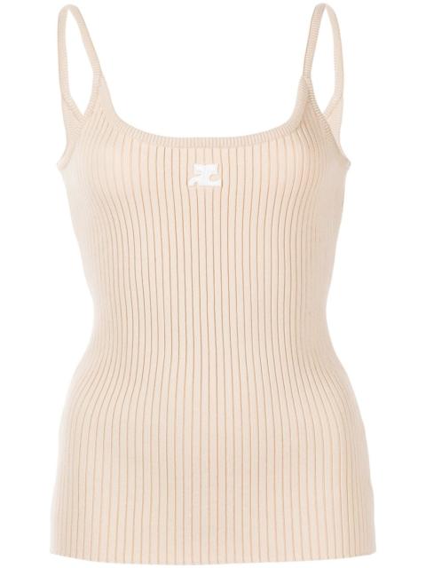 ribbed knit cotton tank top