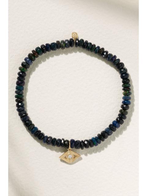 Small Evil Eye 14-karat Gold, Opal And Diamond Bracelet