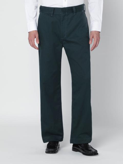Green cotton-blend trousers