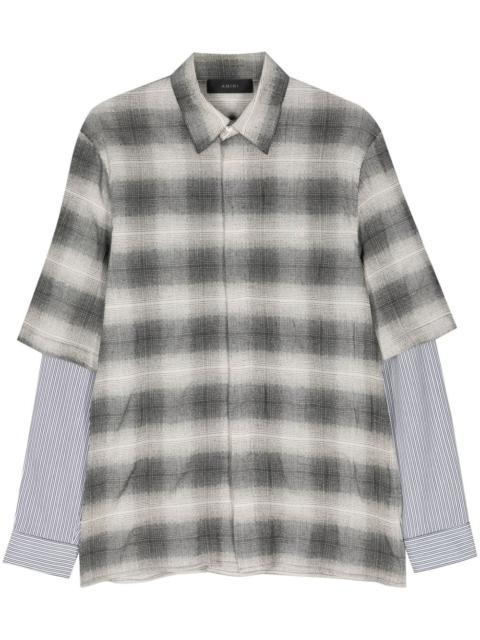 mix-print layered shirt