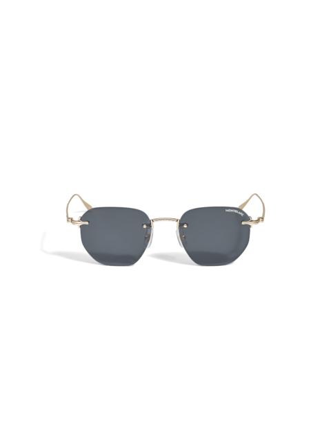 Round Sunglasses with Gold Coloured Metal Frame