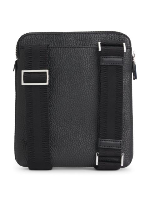 GRAINED ITALIAN-LEATHER ENVELOPE BAG WITH EMBOSSED LOGO