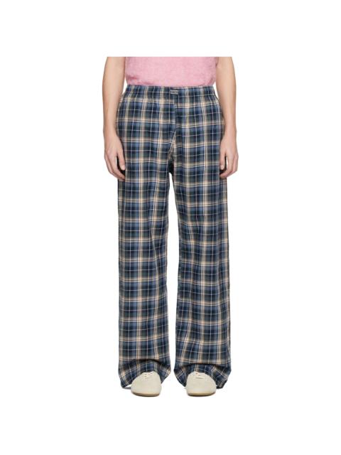 Navy Plaid Sweatpants