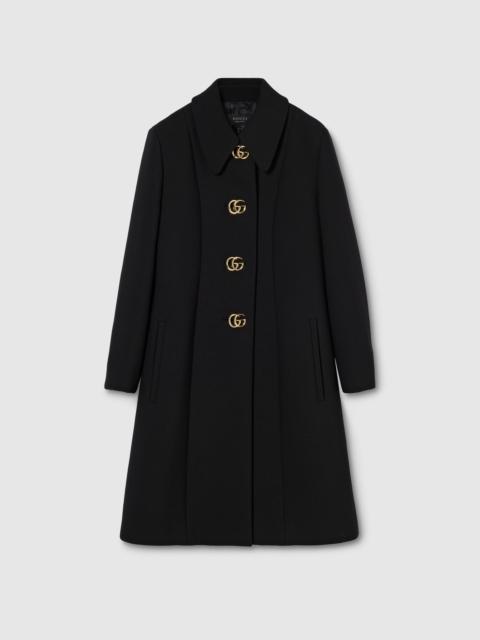 Wool natté coat with Double G button