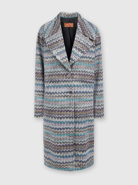 Long coat with sequin appliqué