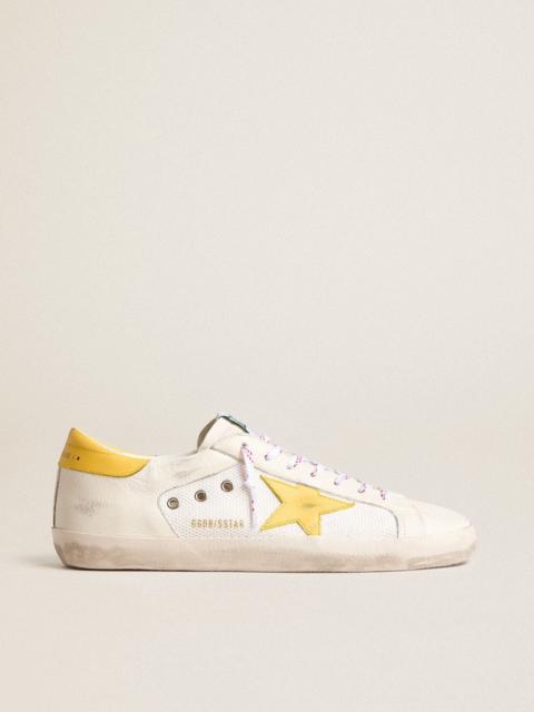 Men’s Super-Star in mesh and nappa leather with yellow leather star and heel tab
