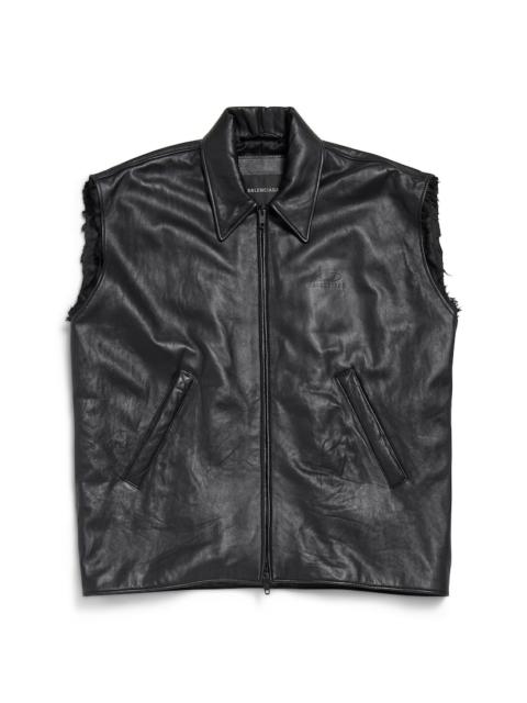 Men's Sleeveless Bomber in Black