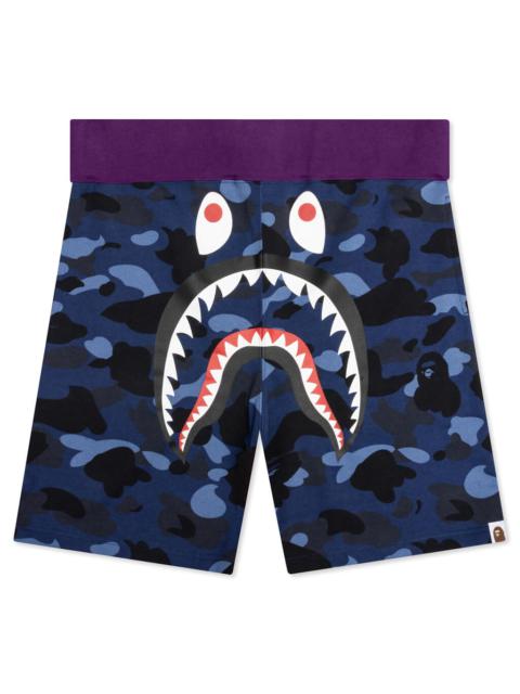 CRAZY CAMO SHARK SWEAT SHORTS - NAVY