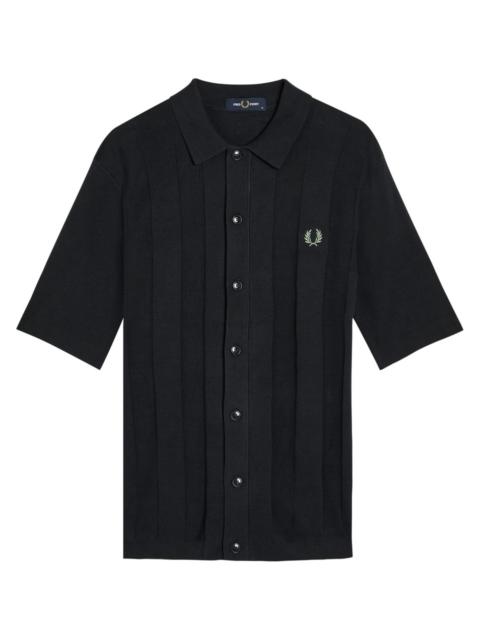 Fred Perry Logo-embroidered Fine-knit Cotton Shirt