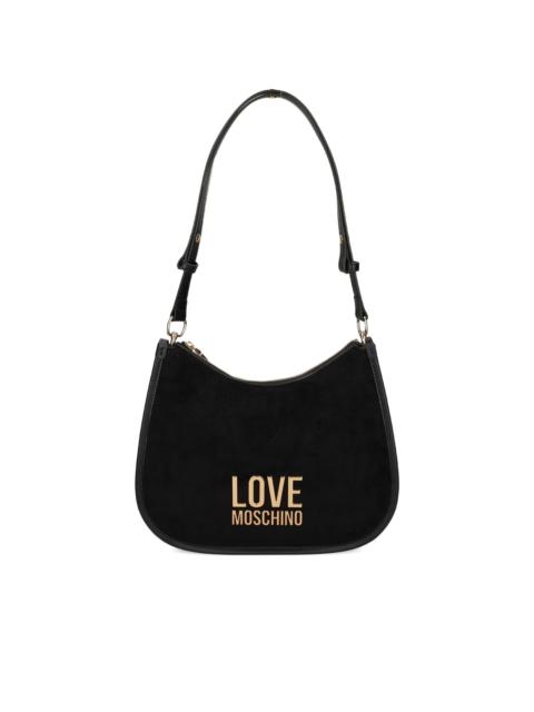 logo-plaque half-moon shoulder bag