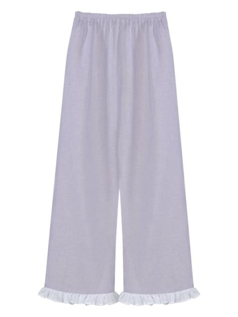 organic linen straight-leg trousers