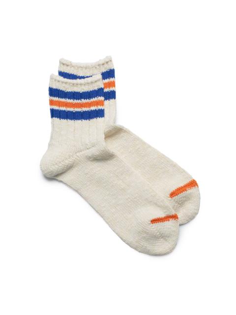 Anonymous Ism 3Line Slub Q Sock Ivory x Blue X Orange