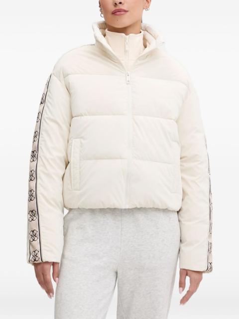 patterned-trim puffer jacket