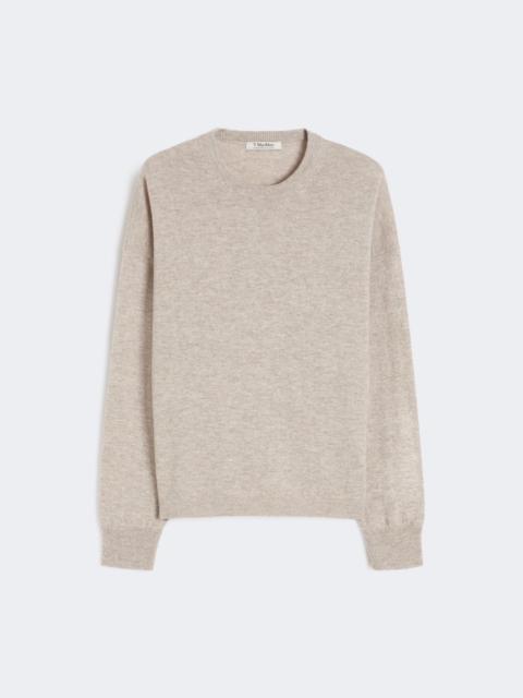Boxy-fit wool and cashmere sweater - BEIGE
