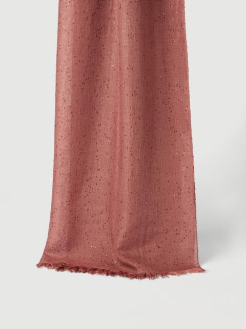 Lightweight cashmere and silk Diamond yarn knit scarf