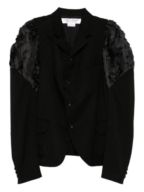 ruffled-sleeve blazer