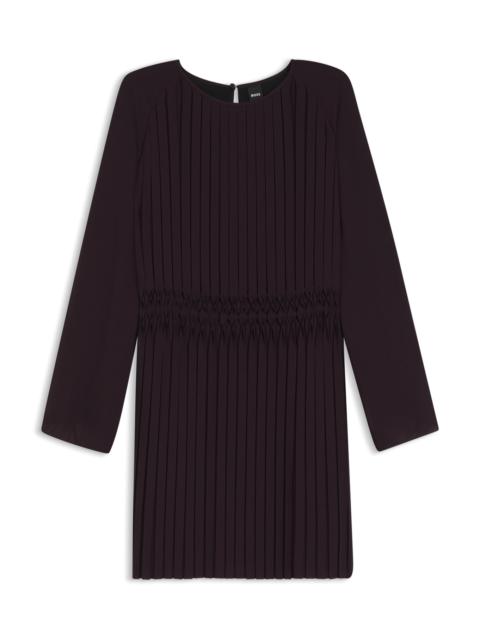 PLISSÉ DRESS WITH SMOCKED WAISTBAND