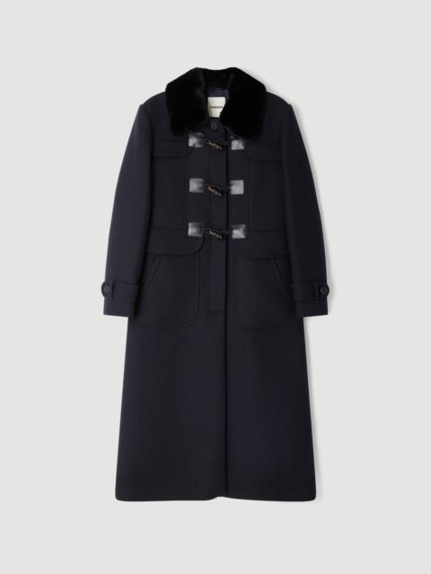 LONG COAT WITH REMOVABLE FUR COLLAR