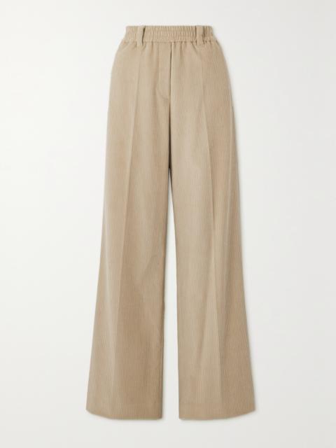Cotton-blend Corduroy Wide-leg Pants