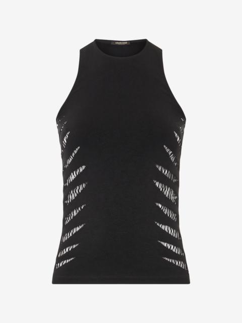 Vest Top With Openwork Zebra Pattern