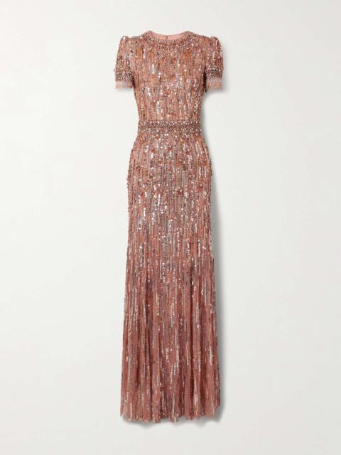 Roxy embellished tulle gown Pastel pink